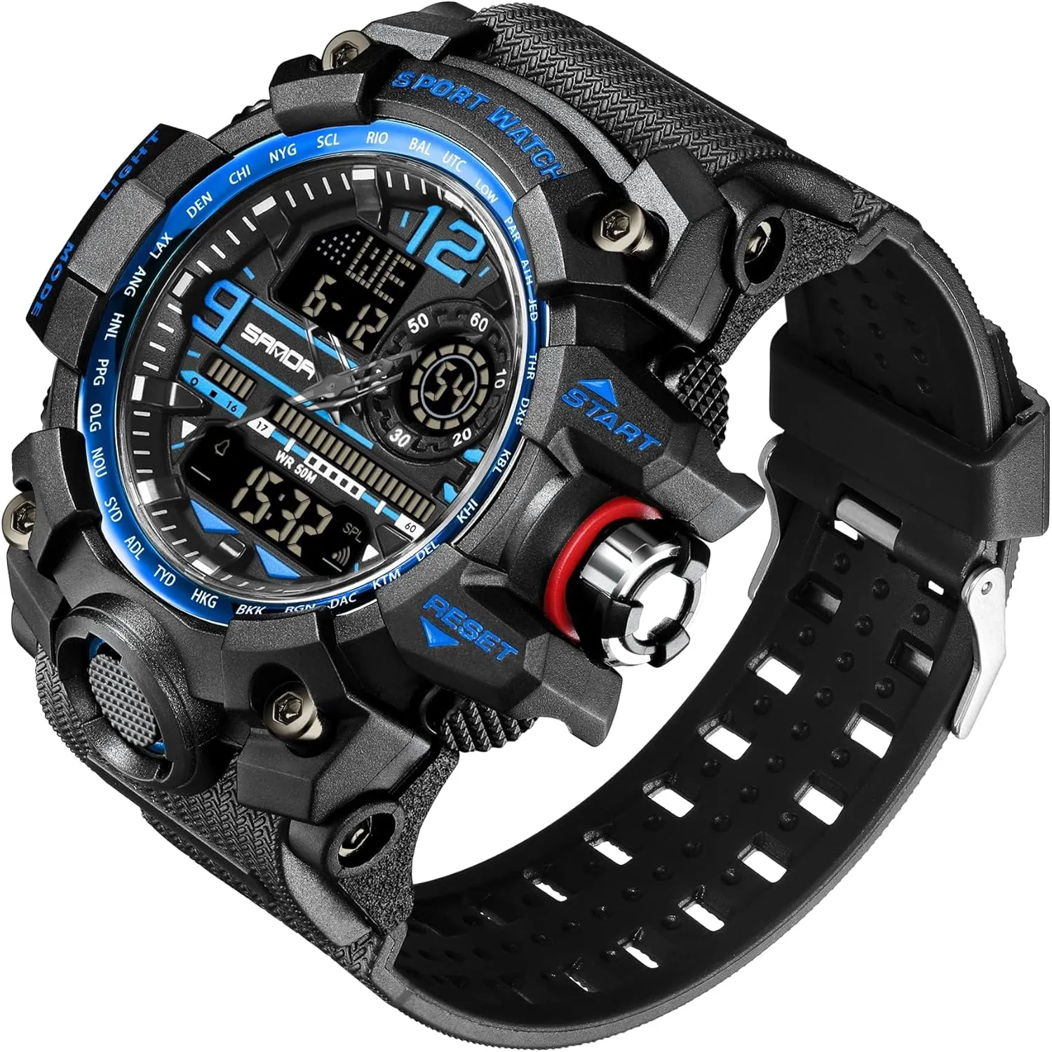 Face Alarm Stopwatch for Men Mens Watch Sports Outdoor anxiety chant nonetheless summit wallpaper Waterproof Military Watches Date Multi Function Tactics LED 