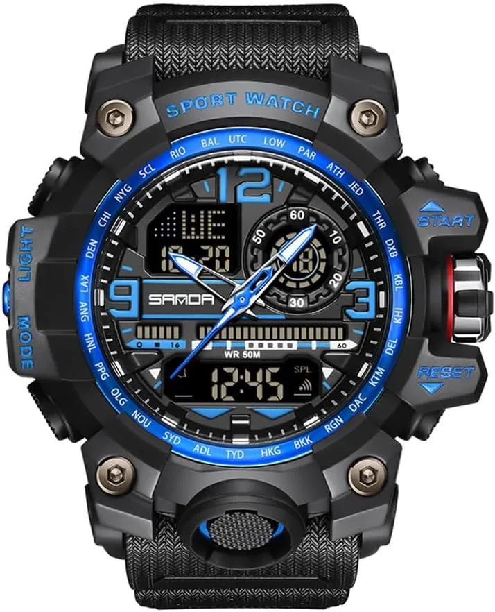 Face Alarm Stopwatch for Men Mens Watch Sports Outdoor anxiety chant nonetheless summit wallpaper Waterproof Military Watches Date Multi Function Tactics LED 