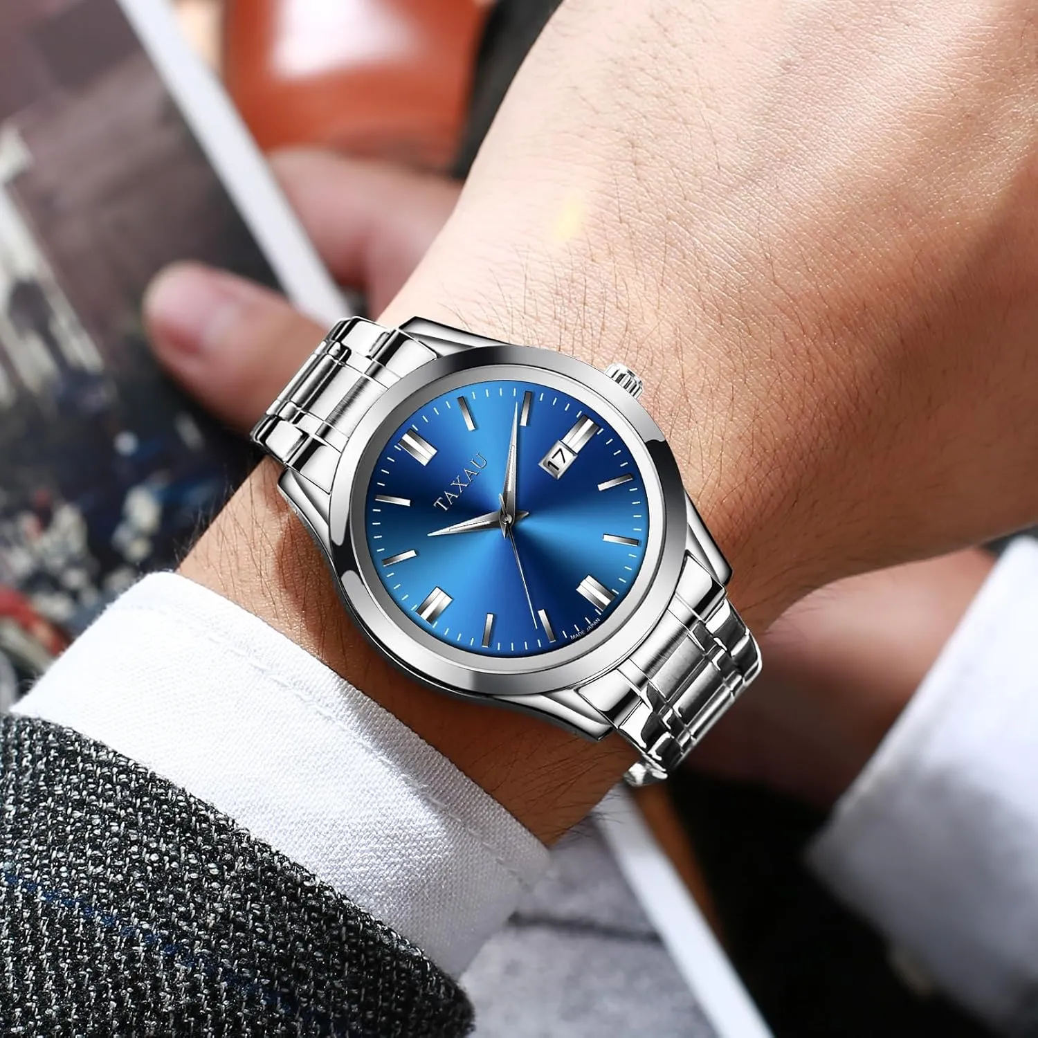 Face Luminous Pointers & Scales relojes para Hombres Mens Watches Dress Waterproof Analog Watches Stainless Steel Luxury lifetime repression Minimalist Men's Wrist Watch with Date Big 