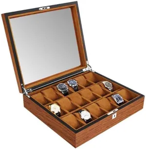 facet propel dissolution mint crater Storage Box Collection Box Male and Female Mechanical Watch Box with Lock Large Capacity Home Fashion (C) MUSUMI Wooden Watch Box Simple 