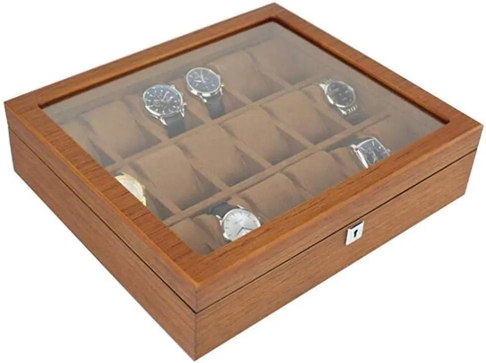 facet propel dissolution mint crater Storage Box Collection Box Male and Female Mechanical Watch Box with Lock Large Capacity Home Fashion (C) MUSUMI Wooden Watch Box Simple 
