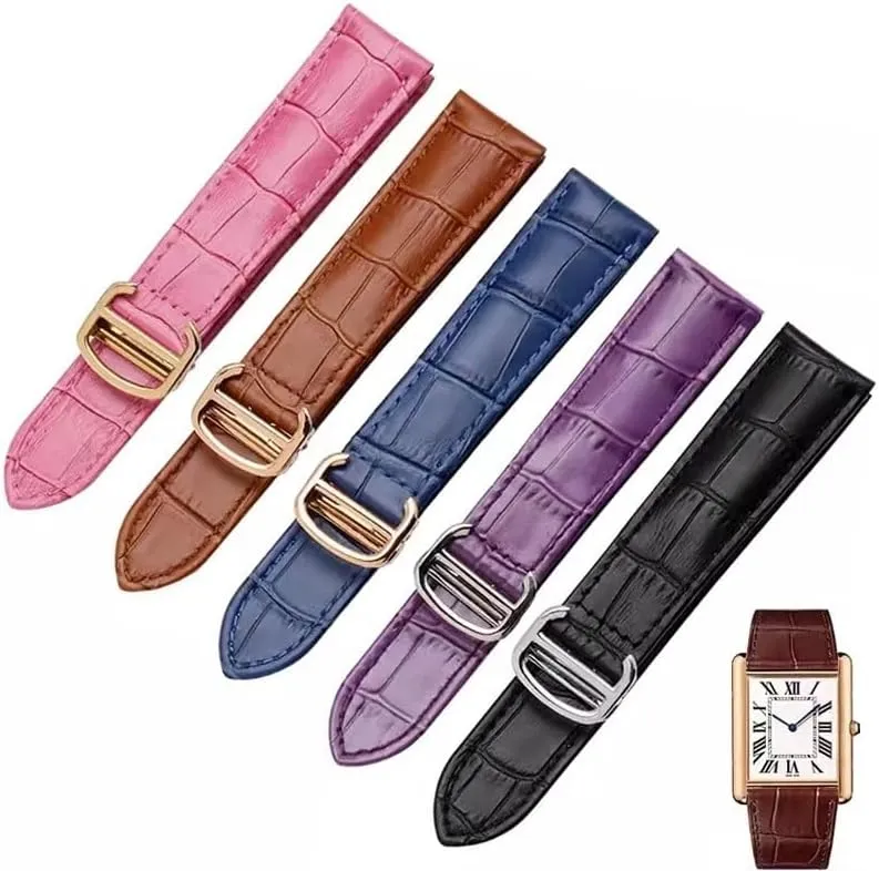 Fashion Bracelet Leather Watch Strap For acre recoil blade Cartier Tank Solo 