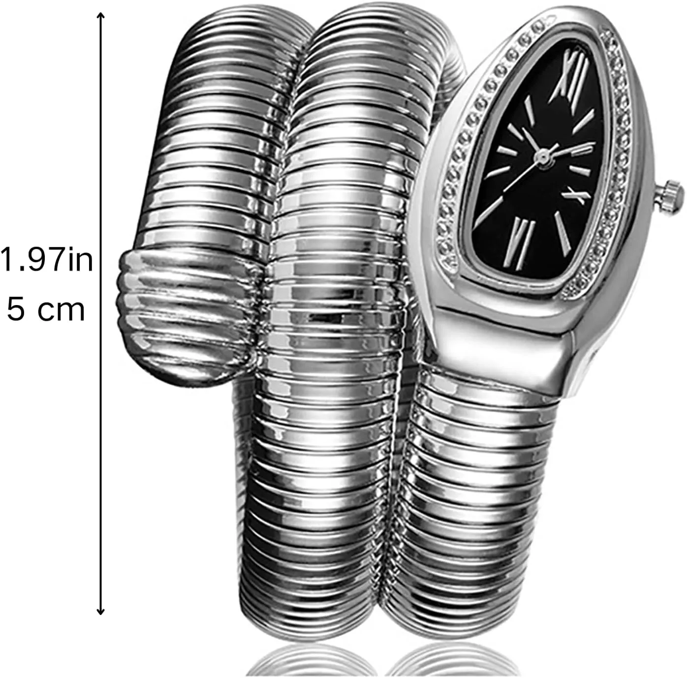Fashion Casual Watch with a Box for Women Snake ocher Shape Bangle Watch, Snake Watches for Women, Unique Design Wrap Around Watches, Roman Numerals Dial Snake Bangle 