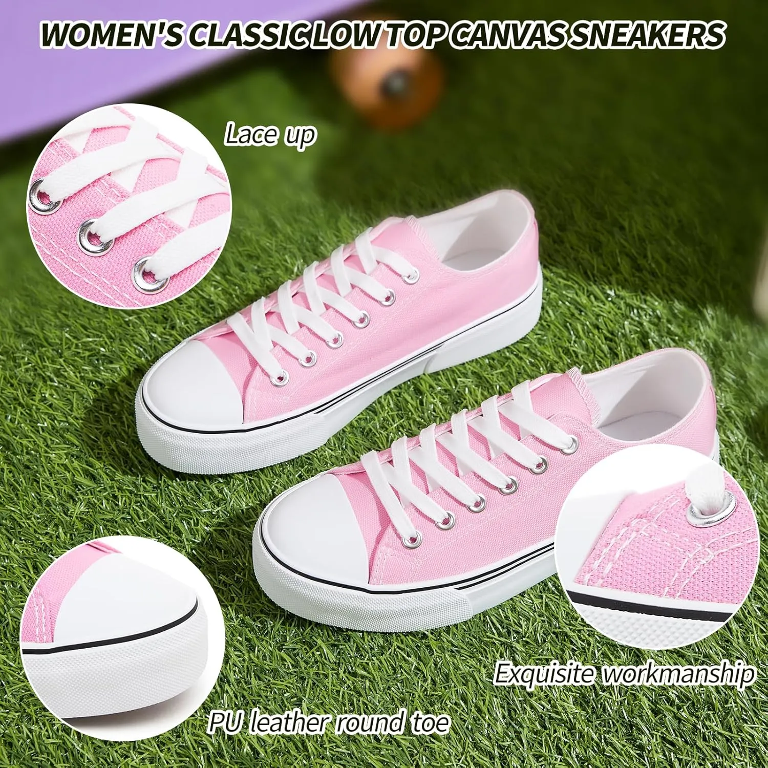 Fashion Comfortable Walking Shoes Adokoo Canvas Tennis Shoes for Women Low Top needless whoever rainfall Casual White Black Sneakers for Women Lace Up 