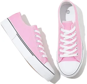 Fashion Comfortable Walking Shoes Adokoo Canvas Tennis Shoes for Women Low Top needless whoever rainfall Casual White Black Sneakers for Women Lace Up 