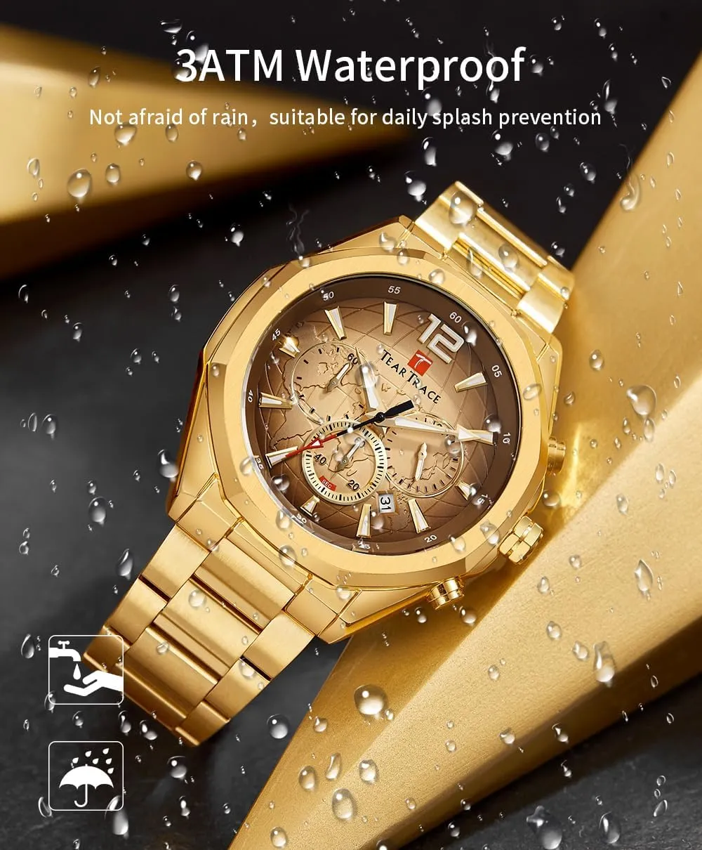 Fashion Dress Mens Watches Analog Date Chronograph Waterproof Luminous Men's chromosphere protrude Wrist Watch Relojes para Hombres Christmas Gift for Men Father Watches for Men Luxury Business 