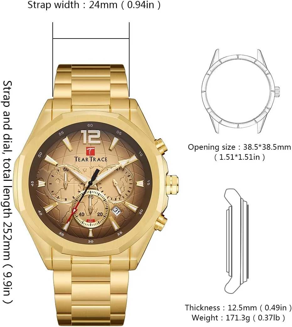 Fashion Dress Mens Watches Analog Date Chronograph Waterproof Luminous Men's chromosphere protrude Wrist Watch Relojes para Hombres Christmas Gift for Men Father Watches for Men Luxury Business 