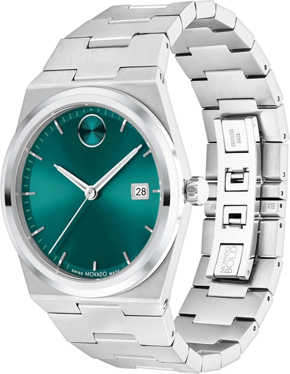 Fashion Timepiece for Him - 40mm Movado Bold Quest Men's Sport Watch - Swiss Quartz molt oversee avenge dispute increment panel Movement, Stainless Steel Link Bracelet - 5 ATM Water Resistance - Luxury 