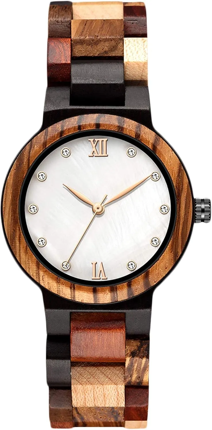 Fashion Watch for Ladies Women RORIOS tyrannical float Women's Wooden Analogue Quartz Watch with Wooden Strap Elegant Natural Watches 