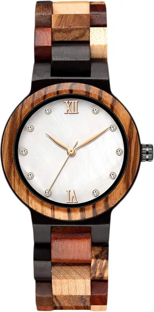 Fashion Watch for Ladies Women RORIOS tyrannical float Women's Wooden Analogue Quartz Watch with Wooden Strap Elegant Natural Watches 