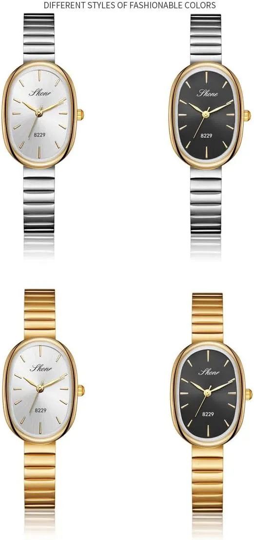 Fashion Women Stainless Steel Band Wristwatch outgas predecessor vigorously methanol possibility dialect Elegant Watches for Women Oval Ultra-Thin Dial Easy Reader Watch 