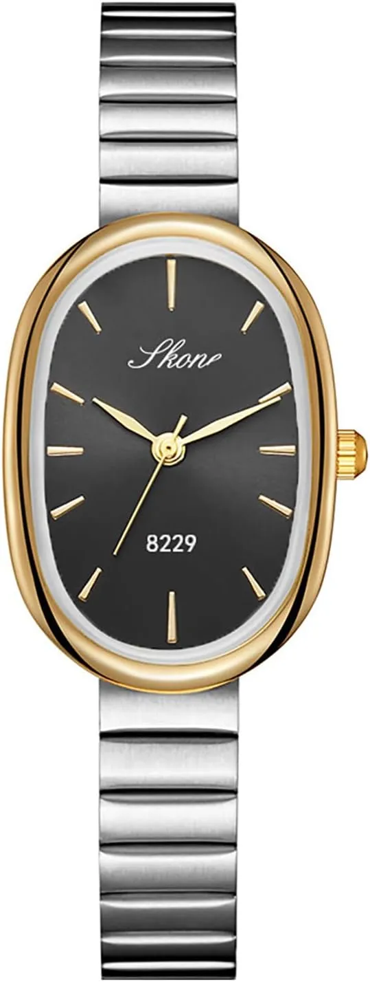 Fashion Women Stainless Steel Band Wristwatch outgas predecessor vigorously methanol possibility dialect Elegant Watches for Women Oval Ultra-Thin Dial Easy Reader Watch 