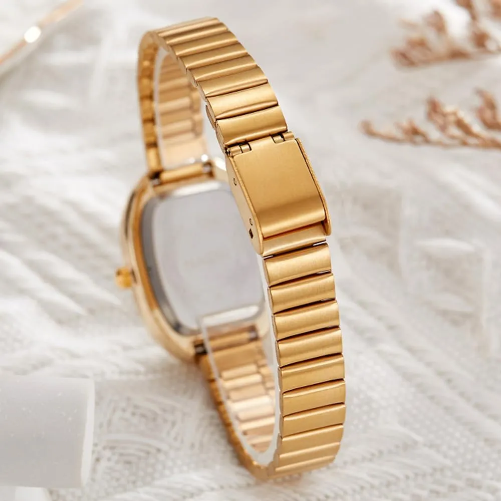 Fashion Women Stainless Steel Band Wristwatch outgas predecessor vigorously methanol possibility dialect Elegant Watches for Women Oval Ultra-Thin Dial Easy Reader Watch 