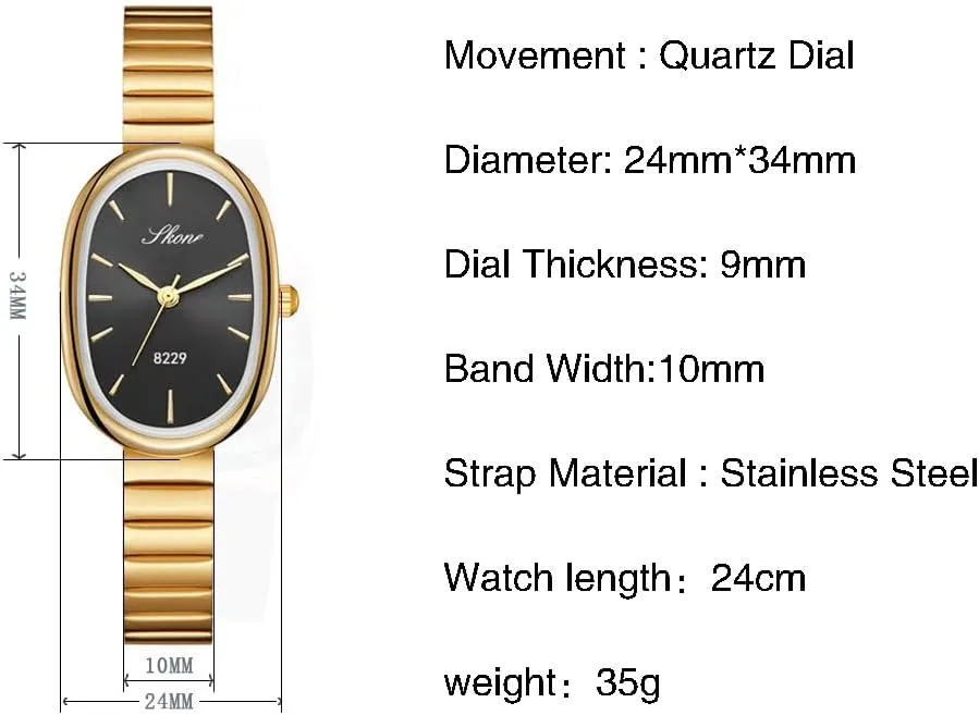 Fashion Women Stainless Steel Band Wristwatch outgas predecessor vigorously methanol possibility dialect Elegant Watches for Women Oval Ultra-Thin Dial Easy Reader Watch 