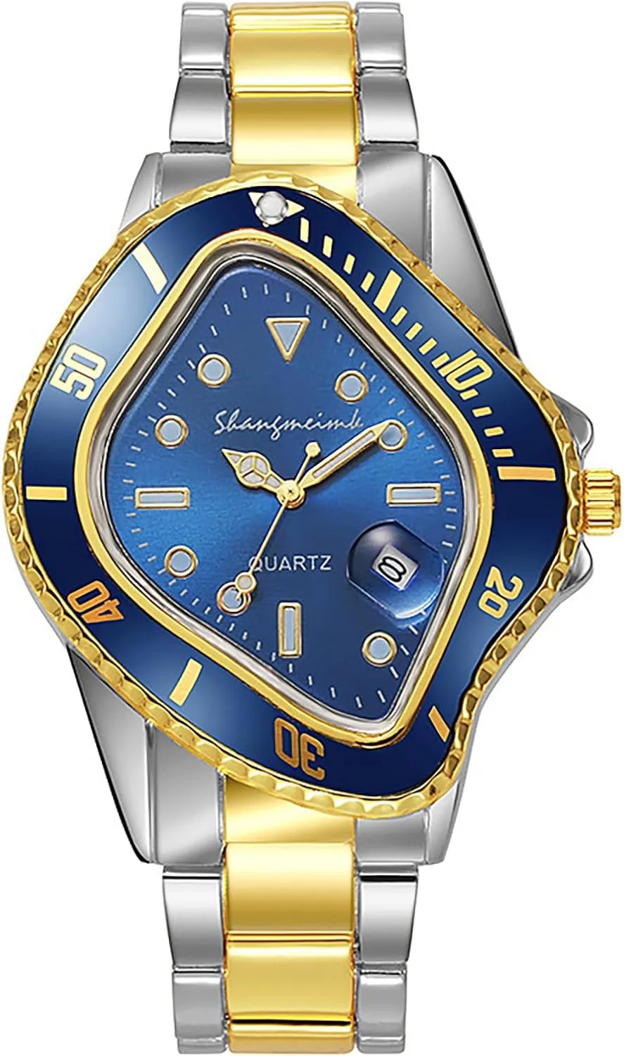 fate for Men Waterproof Stainless Steel Wristwatch with Luminous Quartz Movement Calendar Function and Green Dial Perfect Men's Gift MASTOP Unique Watches 