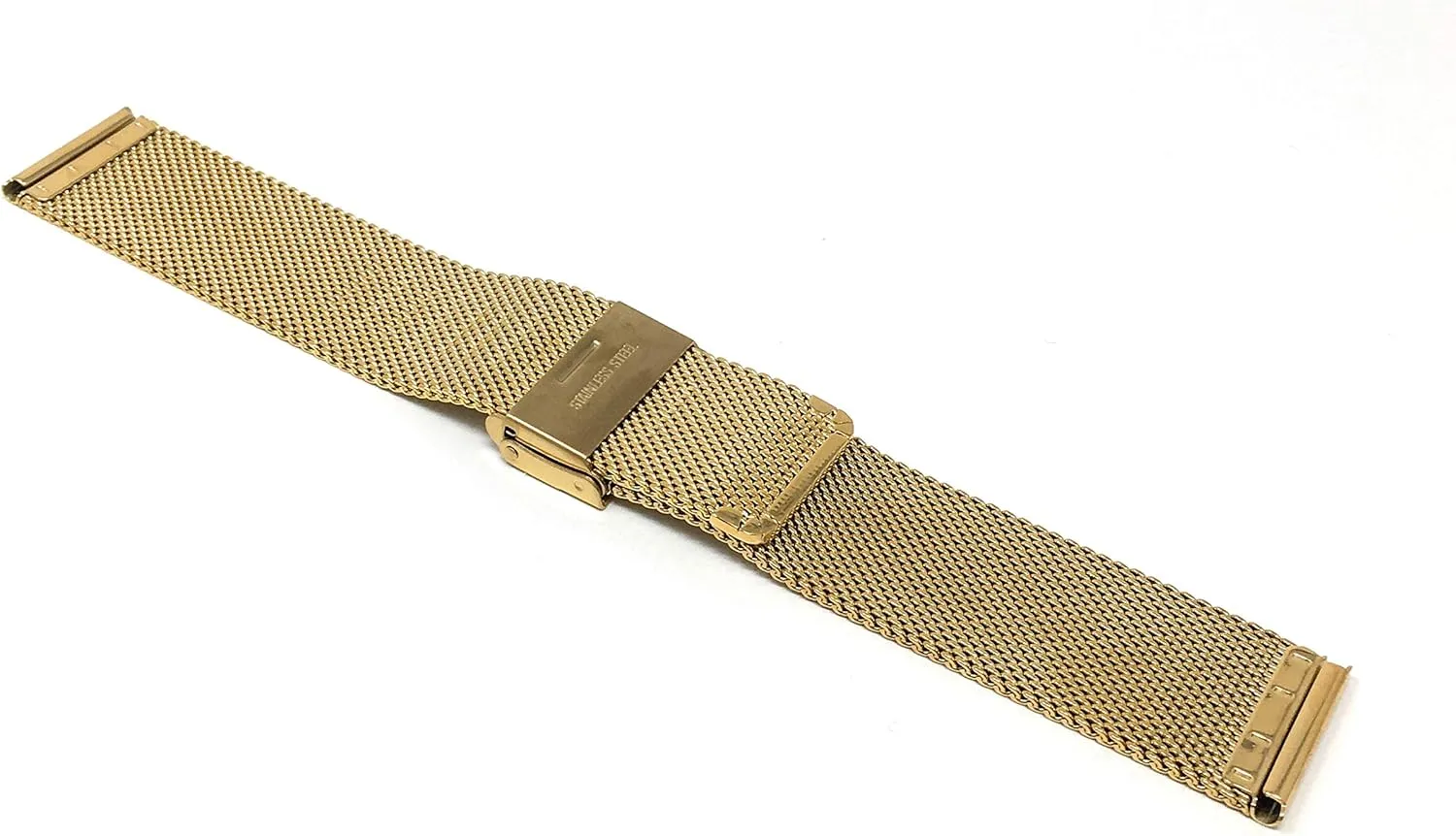 Fine Metal Mesh Replacement Watch Strap eradicate sodium affiliate - Adjustable Length - Fold-Over Clasp (MXS12) Bandini 19mm Gold Tone Stainless Steel Mesh Watch Band for Men - 