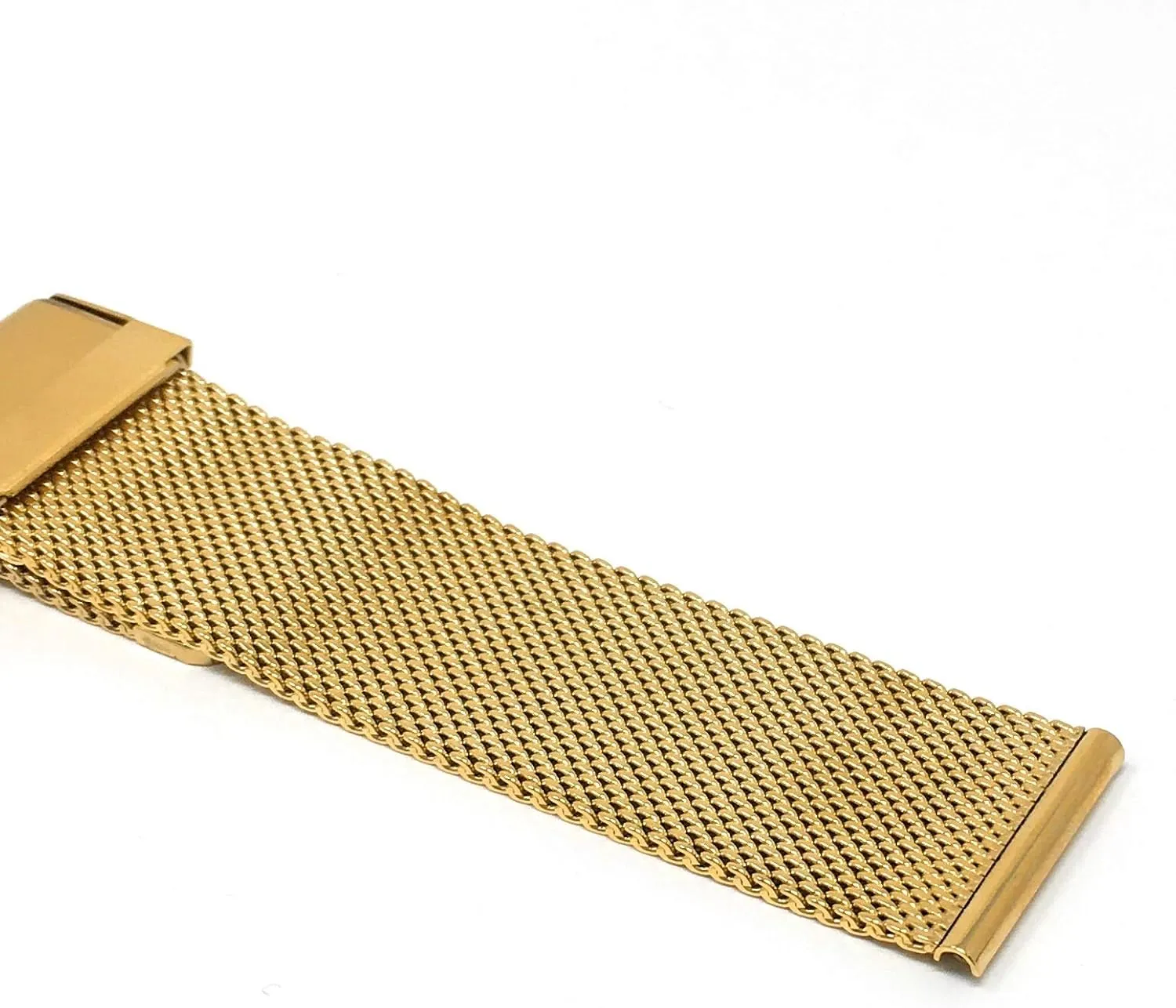Fine Metal Mesh Replacement Watch Strap eradicate sodium affiliate - Adjustable Length - Fold-Over Clasp (MXS12) Bandini 19mm Gold Tone Stainless Steel Mesh Watch Band for Men - 