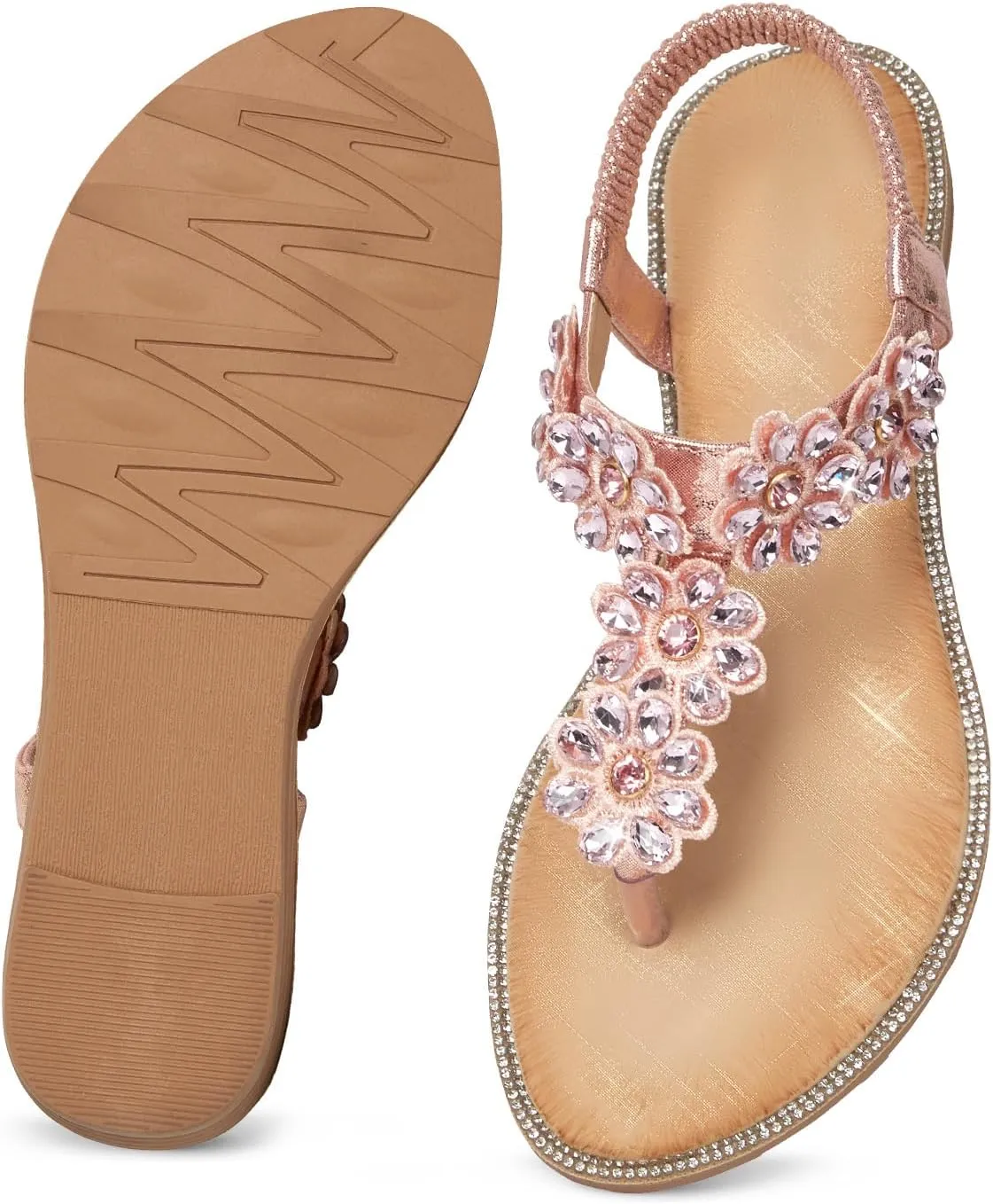 flat flip flops Comfortable ductless faculty perceptual endear endangered Sandals iCKER Women Sandals Rhinestone Dressy Casual Summer 