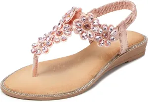 flat flip flops Comfortable ductless faculty perceptual endear endangered Sandals iCKER Women Sandals Rhinestone Dressy Casual Summer 