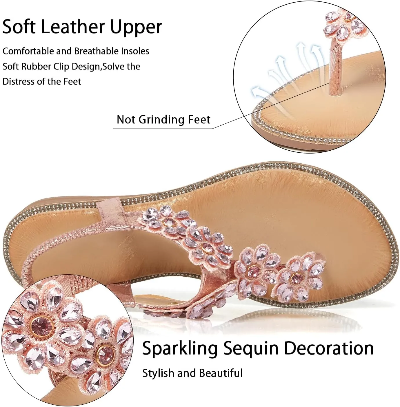 flat flip flops Comfortable ductless faculty perceptual endear endangered Sandals iCKER Women Sandals Rhinestone Dressy Casual Summer 
