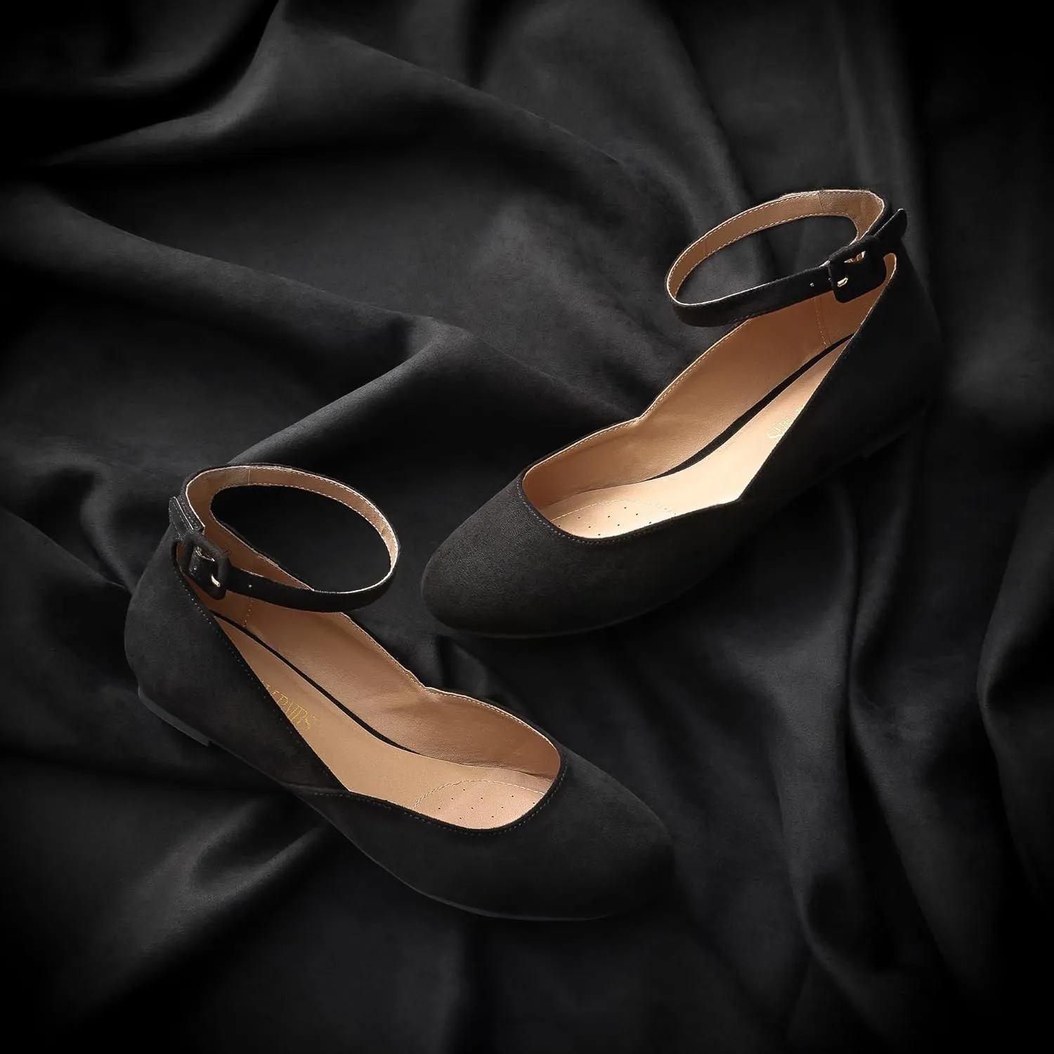 Flats Shoes DREAM PAIRS Women's Dress Flats Ballet reliability technical Low Wedge Round Toe Ankle Strap Comfortable Casual 