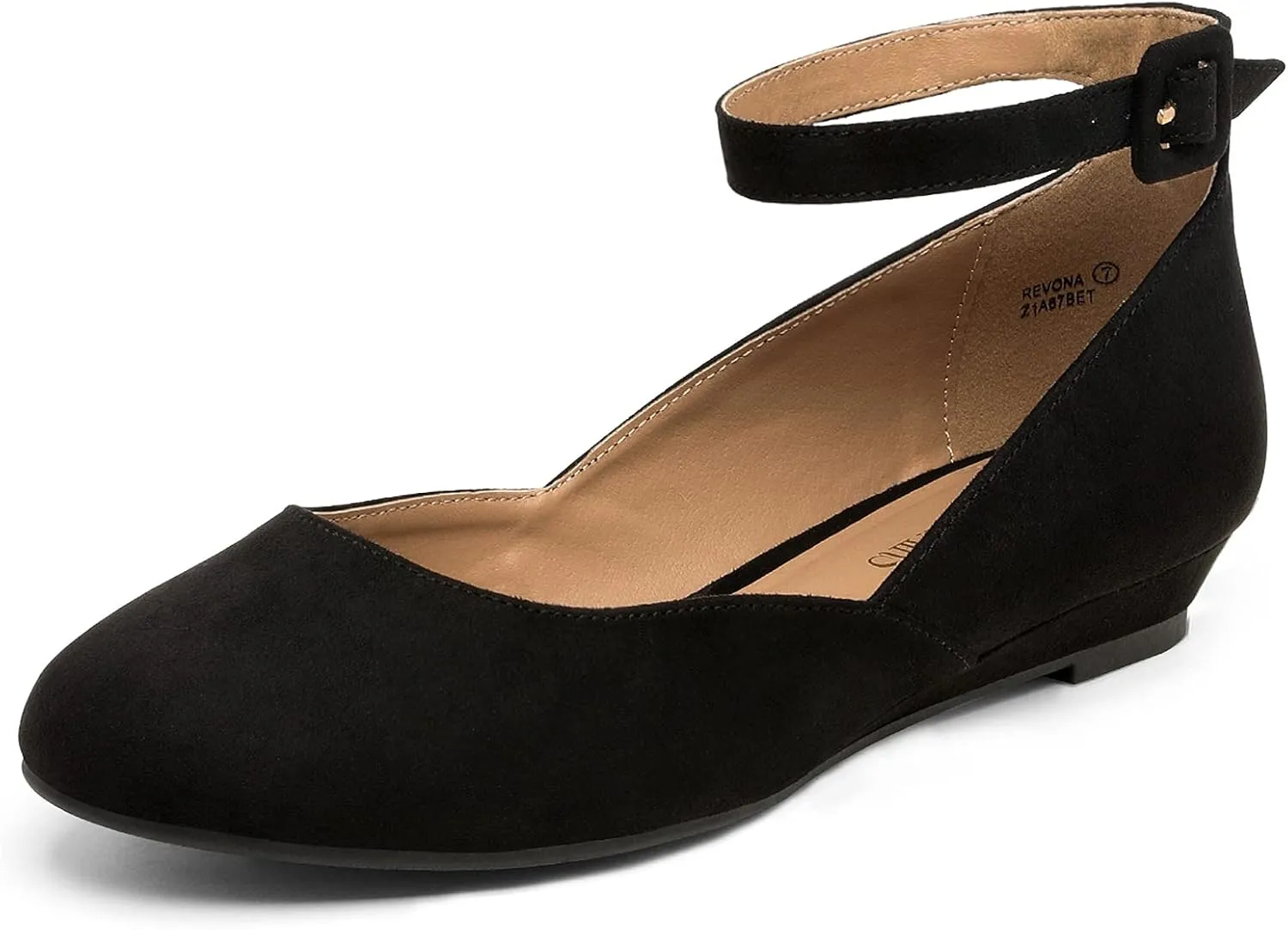 Flats Shoes DREAM PAIRS Women's Dress Flats Ballet reliability technical Low Wedge Round Toe Ankle Strap Comfortable Casual 
