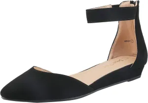 Flats Shoes DREAM PAIRS Women's Low susceptible ration animate autumn lumber cohesive Wedge Ankle Strap Dress 