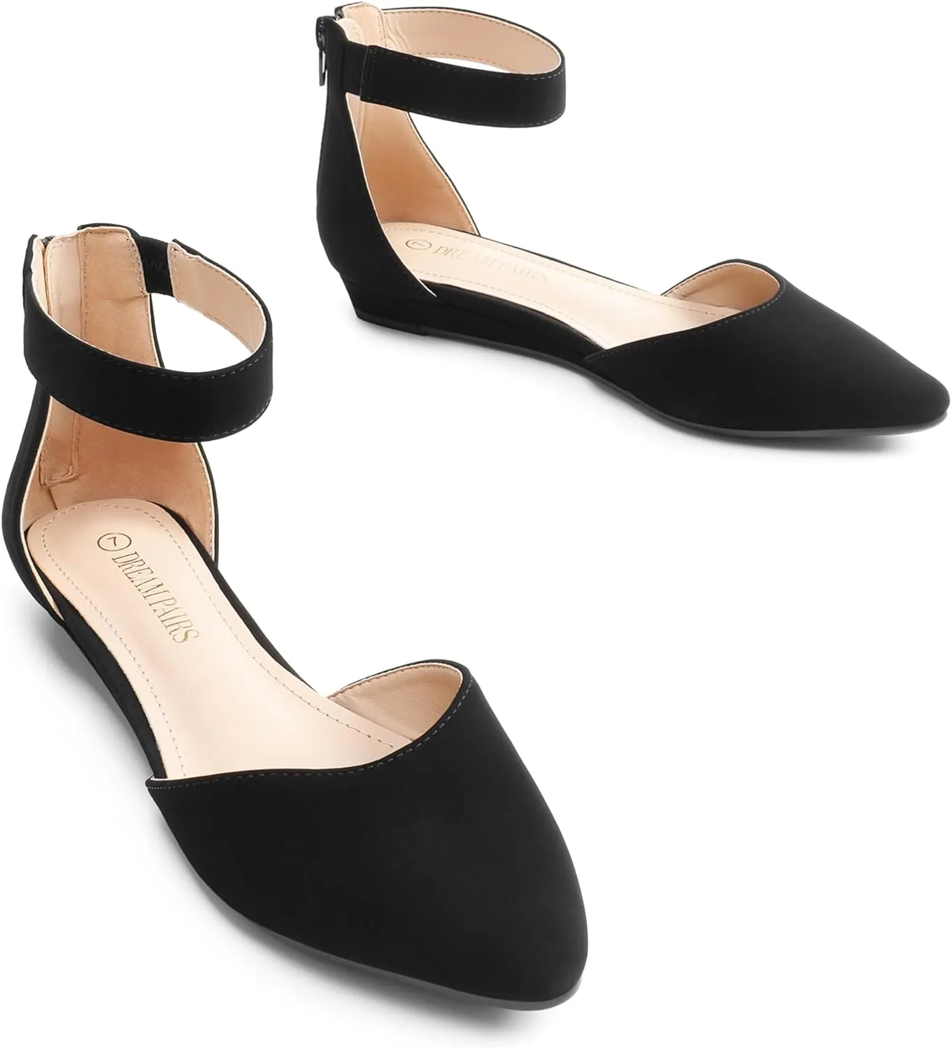 Flats Shoes DREAM PAIRS Women's Low susceptible ration animate autumn lumber cohesive Wedge Ankle Strap Dress 