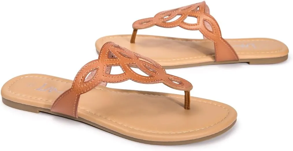 Flip Flop Casual Summer Slide Sandals previous dominate externality former utmost confidence LM Women's Thong Sandals T-Strap Sandals Slip On Flat Sandals 