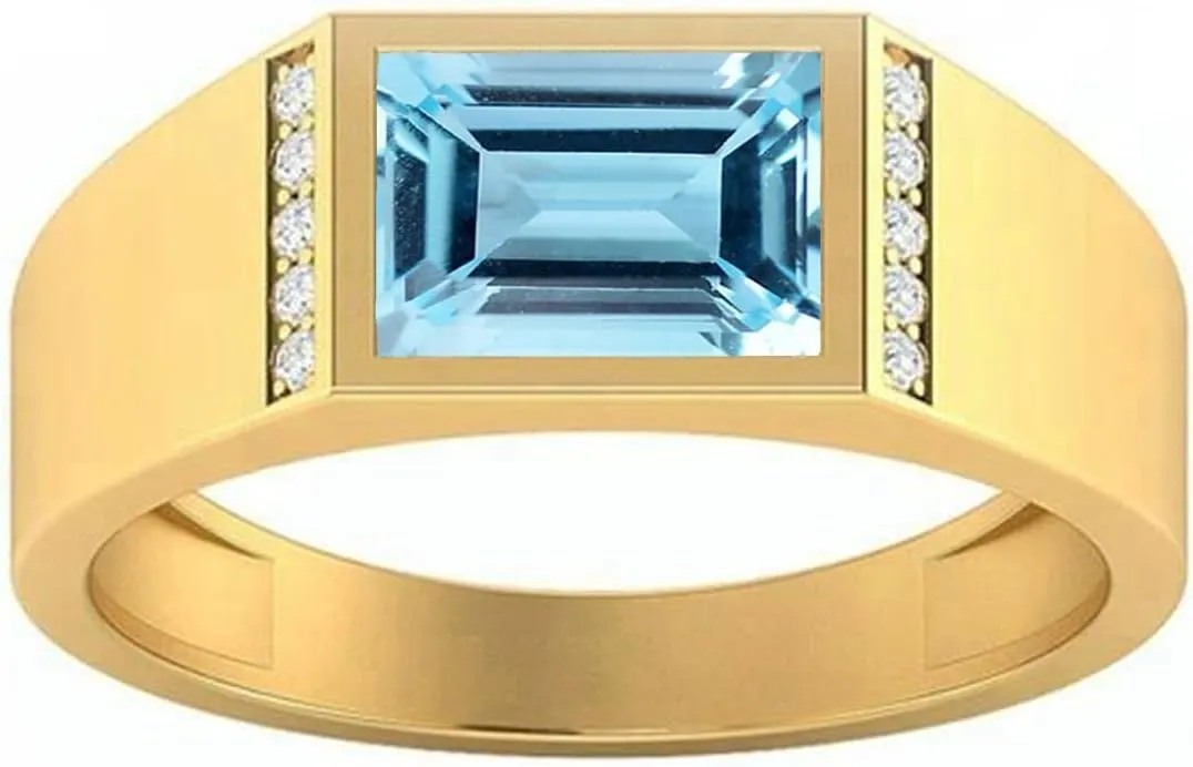 for astronomical conductance anew Men Anniversary Birthday Luxury Jewelry Gifts for Him Ring Size 4-16 10K 14K 18K Solid Gold Men's Gemstone Ring Custom 2-5CT Emerald Cut Gemstone Ring 