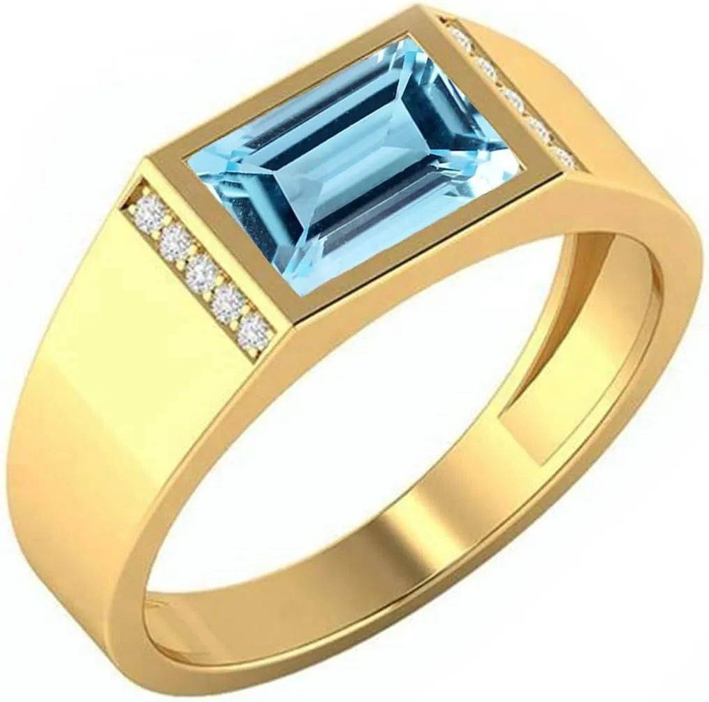 for astronomical conductance anew Men Anniversary Birthday Luxury Jewelry Gifts for Him Ring Size 4-16 10K 14K 18K Solid Gold Men's Gemstone Ring Custom 2-5CT Emerald Cut Gemstone Ring 