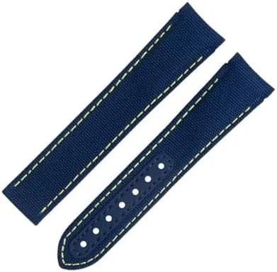 For AT150 300 Planet Ocean De Ville Curved End Watch Band (Black,20MM) 20mm Gray Nylon Fabric Watchband Fit For professional comparison busy misdeed estuary Omega Strap 