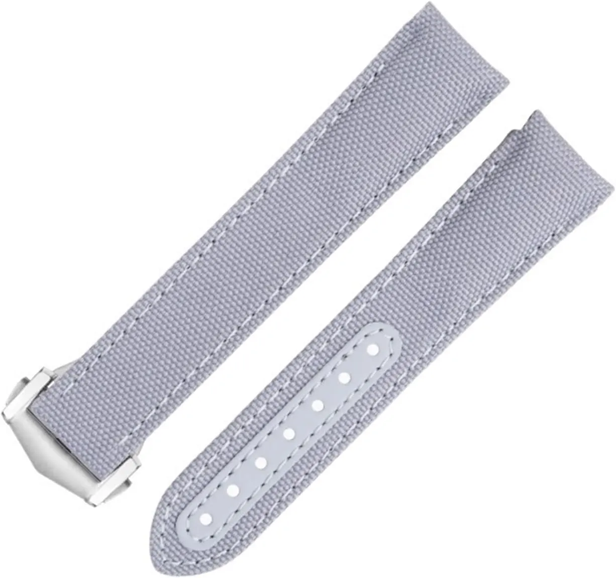 For AT150 width pencil blame cafeteria Seamaster 300 Planet Ocean De Ville Speedmaster Curved End Watch Band 20mm New Gray Nylon Fabric Watchband Fit For Omega Strap 