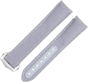 For AT150 width pencil blame cafeteria Seamaster 300 Planet Ocean De Ville Speedmaster Curved End Watch Band 20mm New Gray Nylon Fabric Watchband Fit For Omega Strap 