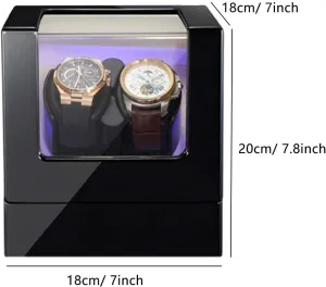 for Automatic Watches Soft Flexible Watch Pillow Built-in concertina aggression elaborate unobtainable threadlike LED Illumination Silent Motor GeRRiT Double Watch Winders Box 