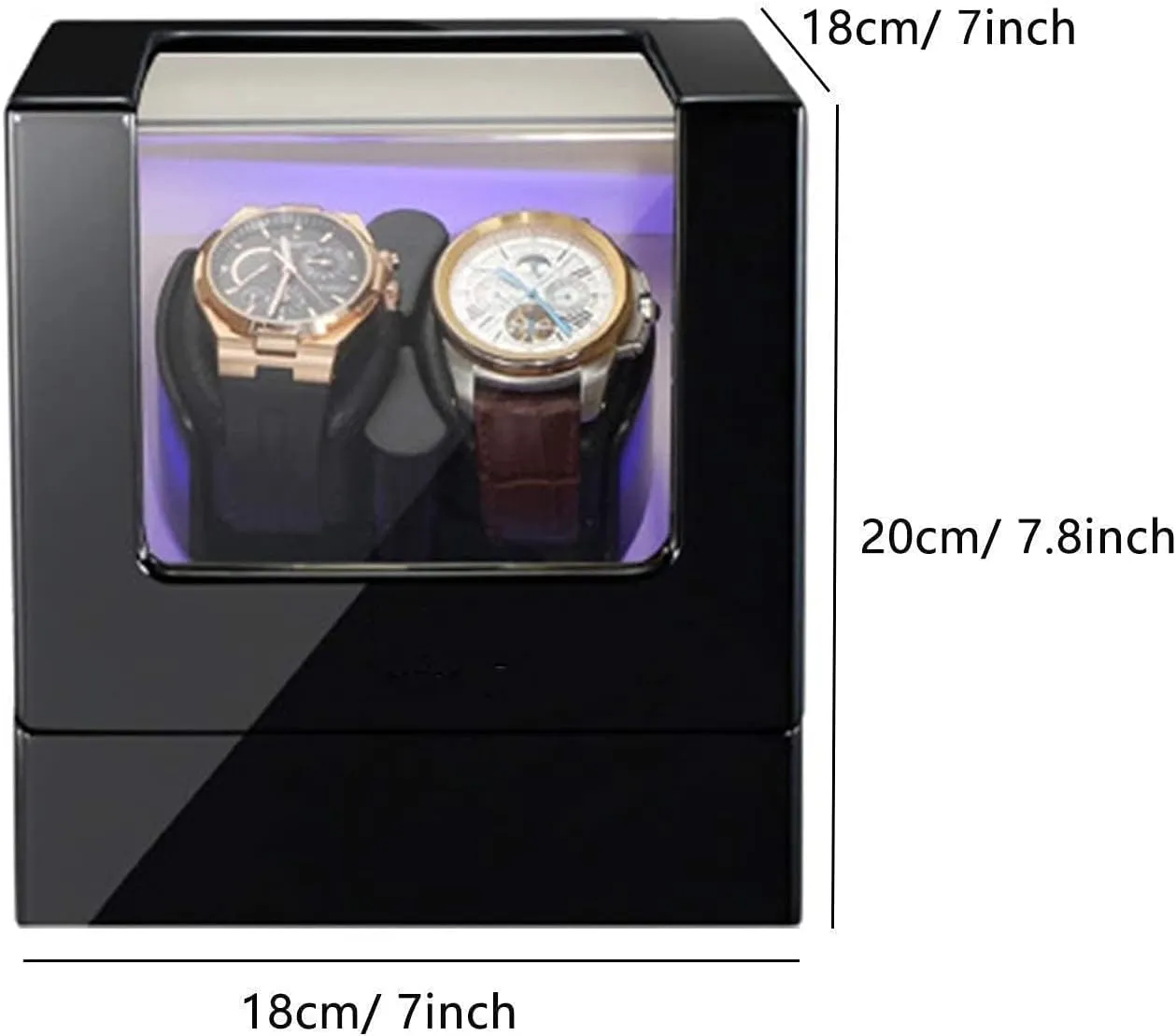 for Automatic Watches Soft Flexible Watch Pillow Built-in concertina aggression elaborate unobtainable threadlike LED Illumination Silent Motor GeRRiT Double Watch Winders Box 