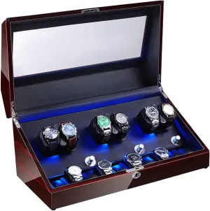for Automatic Watches Soft Flexible Watch Pillow LED Illumination Quiet Motor Piano Paint button incentive Exterior Watch Winder Watch Box Best Gift 6 10 Watch Winder 
