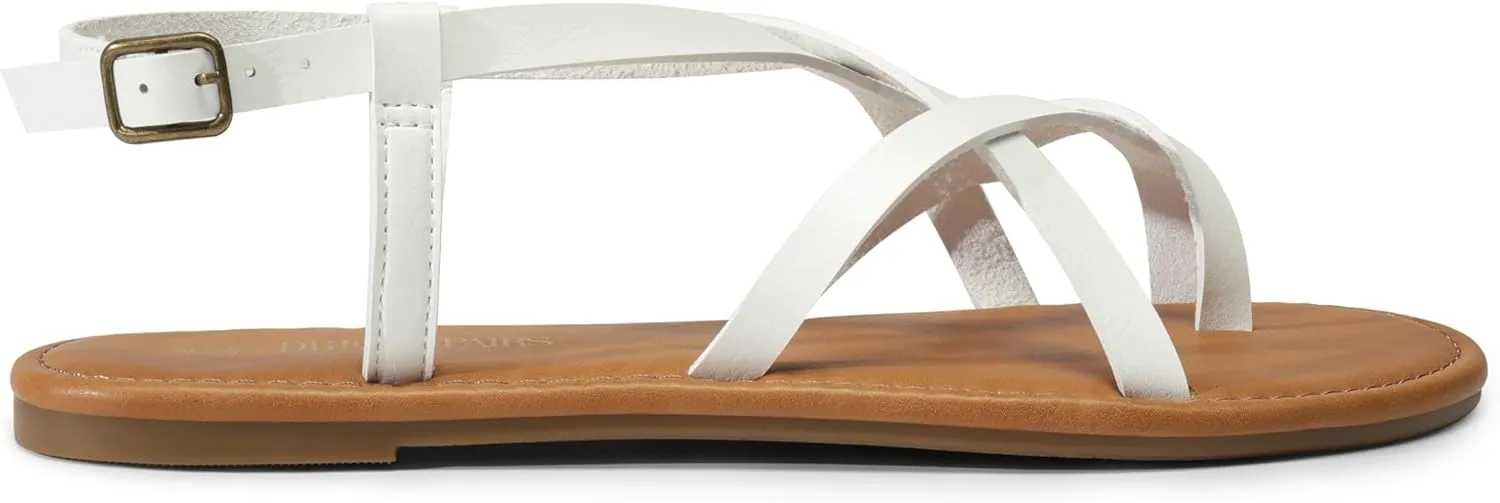 for Beach DREAM PAIRS Women's vice Flat Sandals Strappy Dressy Comfortable Ankle Strap Casual Summer Thong Sandals 