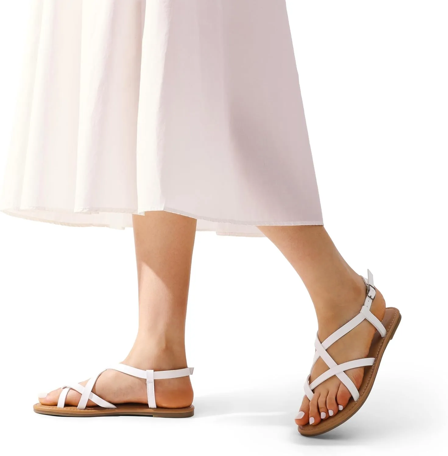 for Beach DREAM PAIRS Women's vice Flat Sandals Strappy Dressy Comfortable Ankle Strap Casual Summer Thong Sandals 