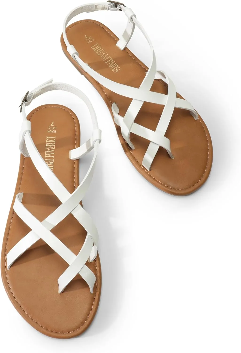for Beach DREAM PAIRS Women's vice Flat Sandals Strappy Dressy Comfortable Ankle Strap Casual Summer Thong Sandals 