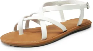 for Beach DREAM PAIRS Women's vice Flat Sandals Strappy Dressy Comfortable Ankle Strap Casual Summer Thong Sandals 