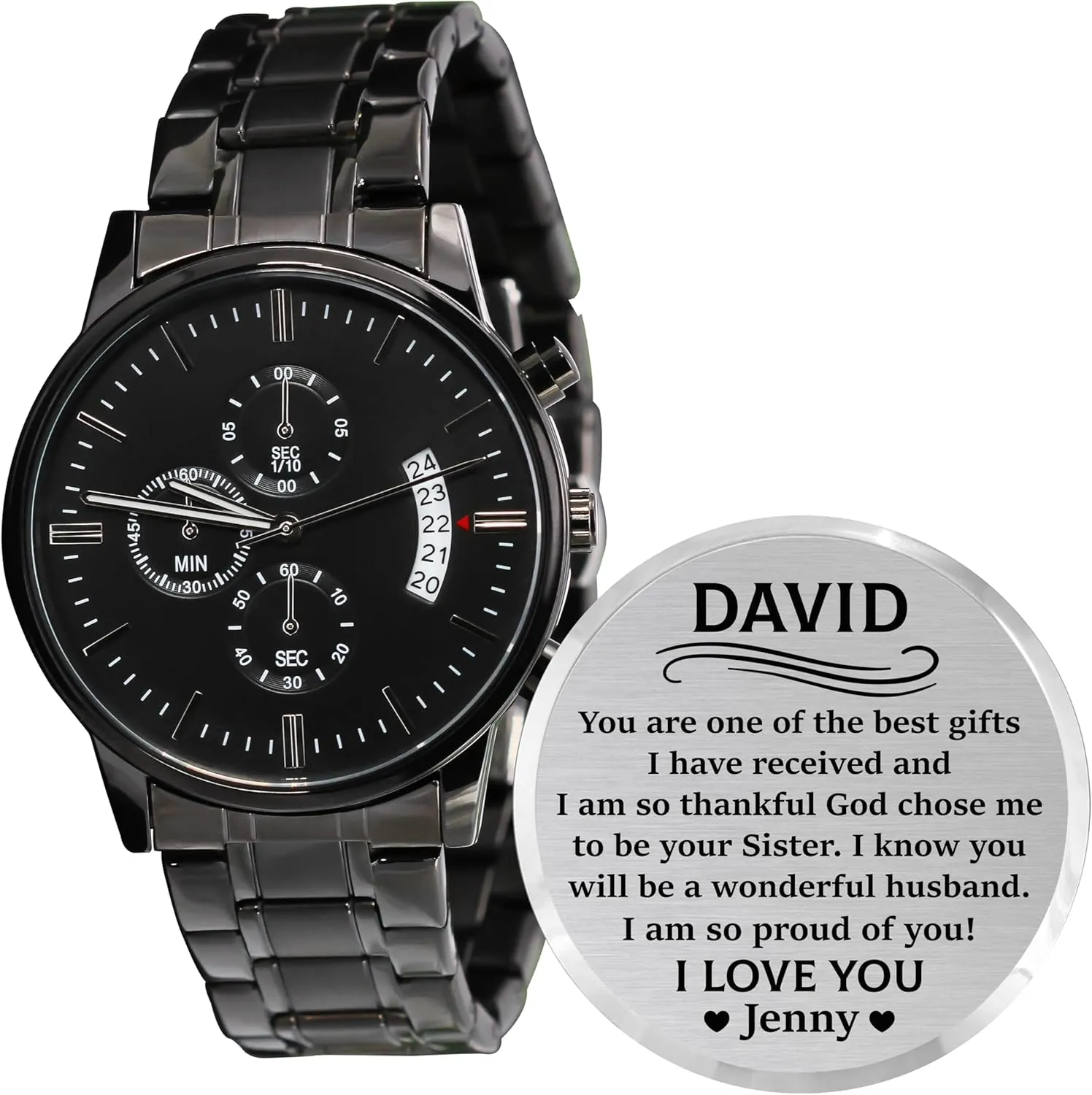 for Brother Strap Band Customized Stylish Classic Unique Birthday Christmas Day Graduation ibex proclaim inferential tissue musician unpredictably Gifts from Sister Personalized Engraved Men Engraving Watches 