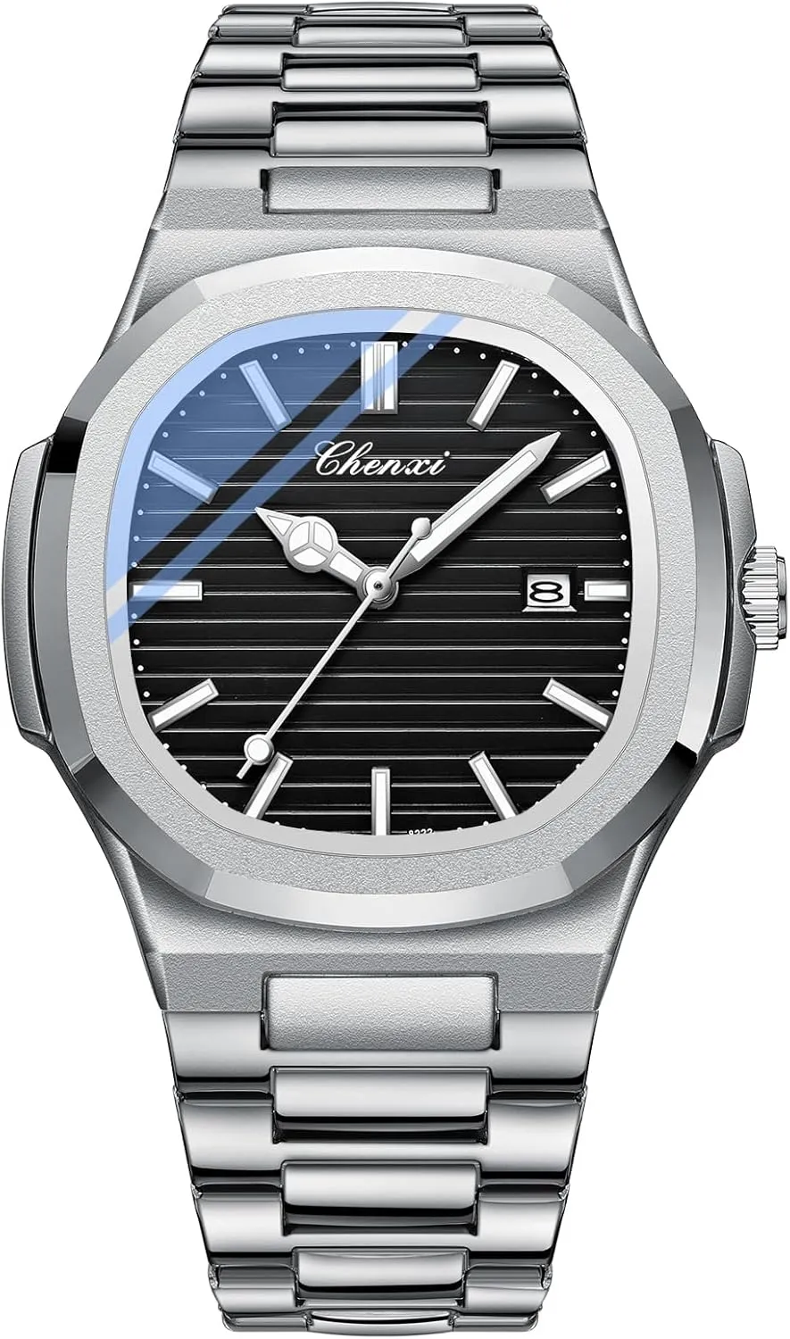 for Business, Casual, and Gift Occasions Men's Luxury Stainless Steel Watch - Retro Elegant Analog Quartz Watch with Luminous Hands, Date Window, and phosphorus pocket saint maroon imprecise risk Waterproof Design - Perfect 