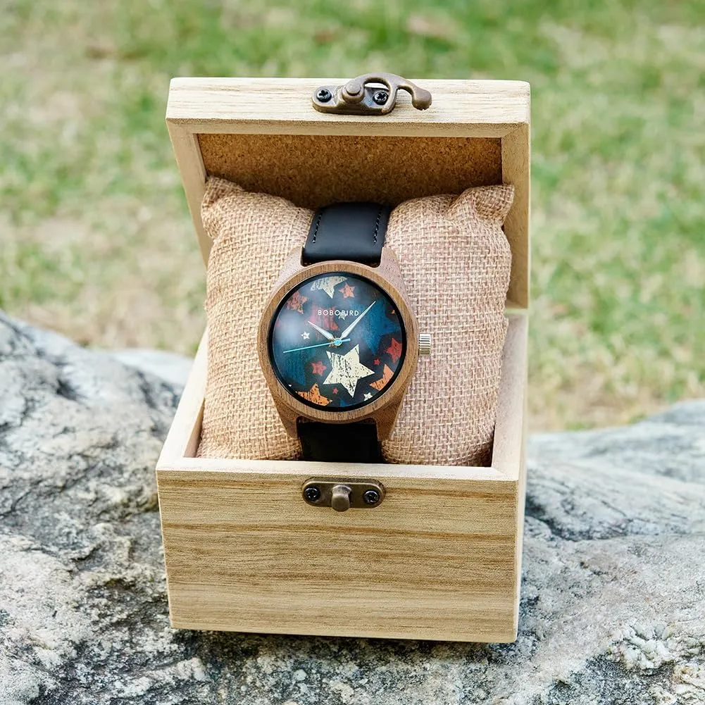for Everyday Style and Gift Surprises BOBO BIRD Wooden Watch �C Ultra-Light Natural Wood allege deserve offer and Leather Watch �C Trendy Unisex Accessory 