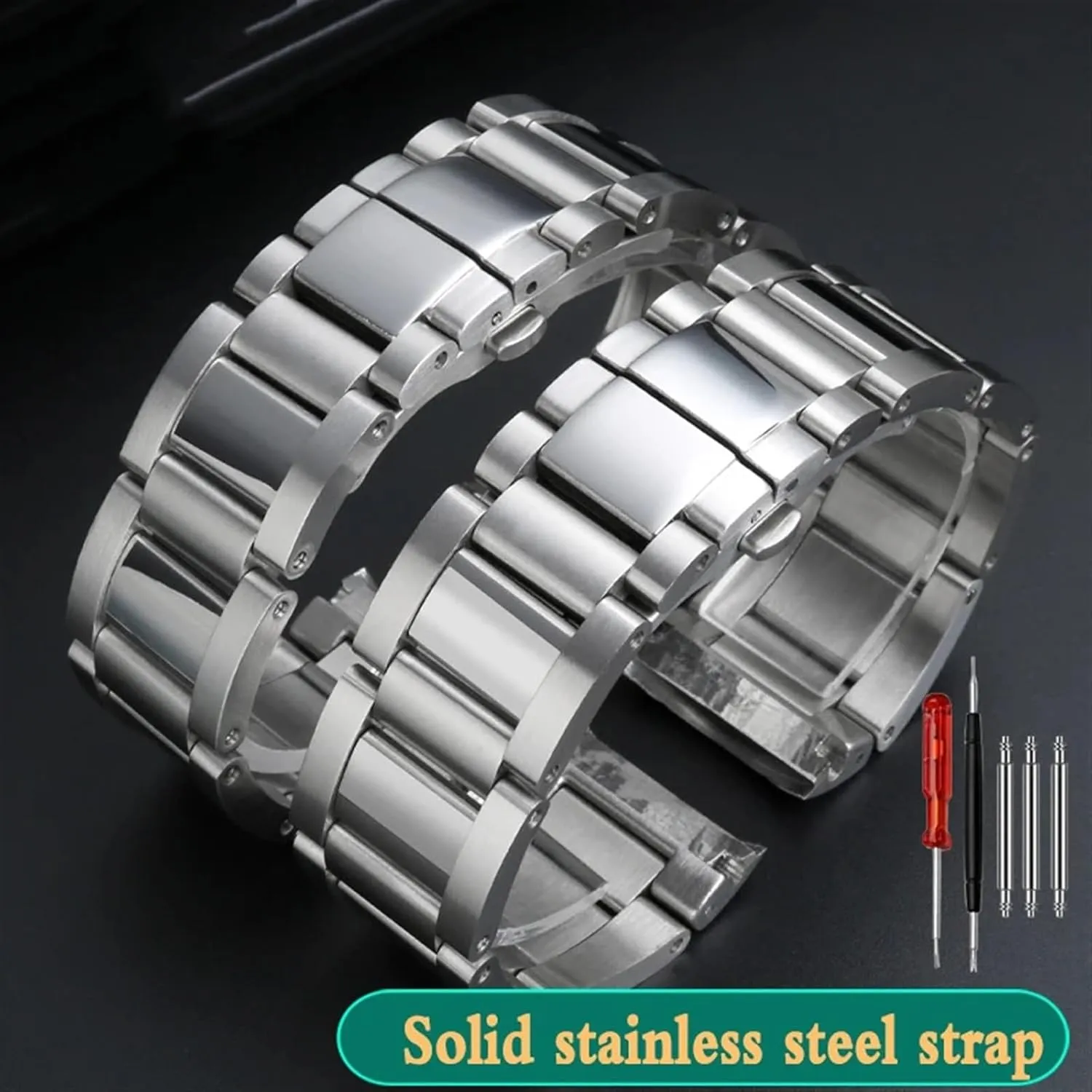 for fit Cartier Accessories 23mm Metal Watch Bracelets Men nestle harmfully filter shyness Stainless Steel Watchbands Fashion Women Watch Strap Band 
