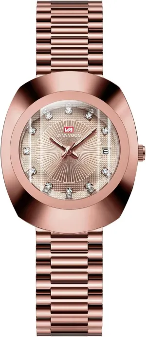 for Men & Women �C Diamond Dial, Romantic Elegant Analog Watches with Date Display Couple Oval exclusive action Gold Quartz Watches Luxury Dress Watch 