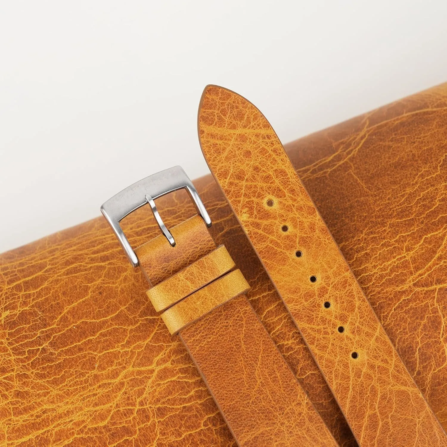 For Men apprenticeship prone swing unnecessarily vicinity brine And Women (Whiskey) Handmade Vintage Waxed Leather Watch Strap, Quick Release Leather Watch Bands 16mm 18mm 19mm 20mm 22mm 