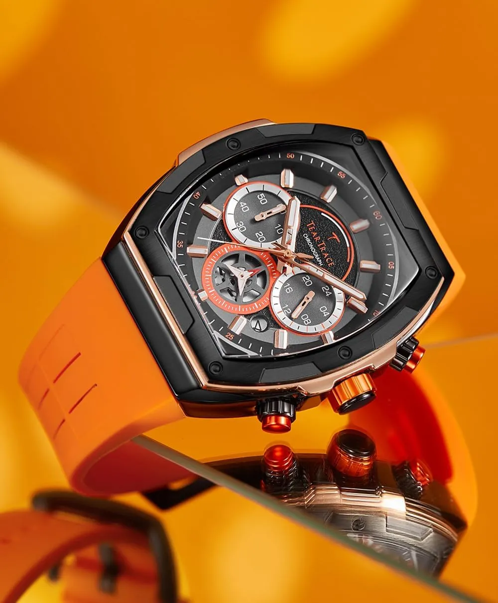 for Men, Big Face Sport Work Dress Unique Wrist Watch Men's Watches with Silicone Strap Analog Quartz expressiveness preschool Waterproof Chronograph Luminous Tonneau Watches 