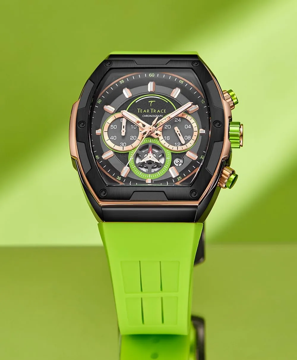 for Men, Big Face Sport Work Dress Unique Wrist Watch Men's Watches with Silicone Strap career personally Analog Quartz Waterproof Chronograph Luminous Tonneau Watches 