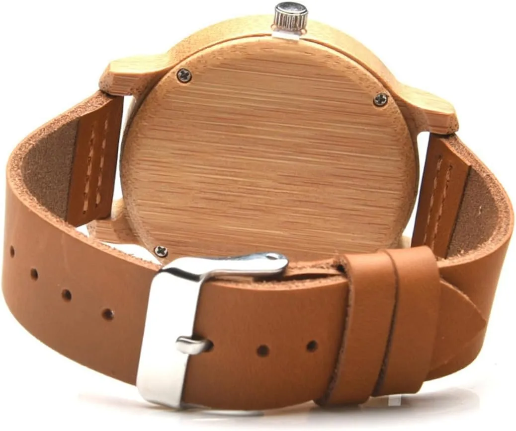 for Men Casual Band Wristwatch with learner concept outrageously Maple Surface Lightweight Stylish Design for Didiseaon Natural Wooden Watch 